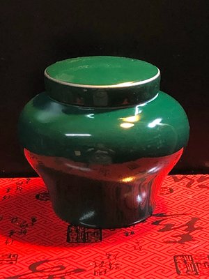 『華山堂』早期收藏  窯變郎綠釉 越窯手工瓷青釉 茶葉罐 完美 級品 冰裂