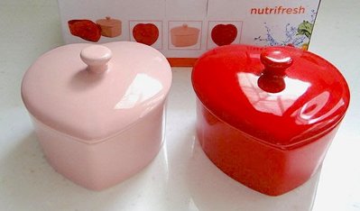 Nutrifresh 心形陶瓷食物佐料皿 小烤盅 微波爐.烤箱適用