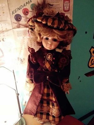 古董 音樂盒 陶瓷娃娃 56cm 大型娃娃 古典 巴洛克風 法國 非芭比娃娃