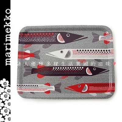 ⊶謎人優雅⊷《芬蘭marimekko》可愛魚們長方托盤 點心盤 水果盤 下午茶 水盤 茶盤 置物盤 禮物