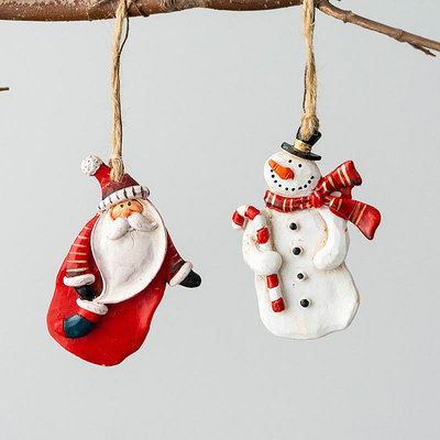 Hromeo 圣誕樹脂小掛件圣誕老人雪人掛件圣誕樹裝飾圣誕裝飾品~告白氣球