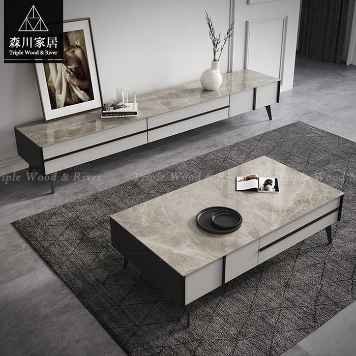 《森川家居》PLT-50LT16-義式現代設計義大利岩板茶几 客廳起居室桌椅/石紋收納民宿餐廳/LOFT品東西IKEA