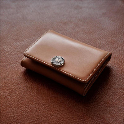 創客優品 渡鴉XCigar聯名款日本特級櫪木財布零錢包卡包925銀配件手工縫製 YS511