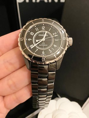 保證專櫃真品 附購證、保固❤️98成新 Chanel 香奈兒 J12 黑色 機械錶