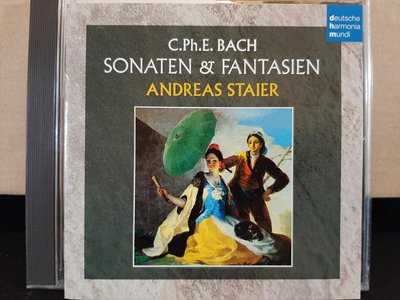Andreas Staier,C.Ph.E. Bach,Sonaten&Fantasien,史泰爾，C.Ph.E.巴哈(巴哈三子)-奏鳴曲與幻想曲，早期日本版。