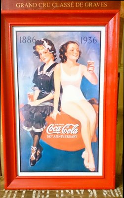 Coca-Cola可口可樂懷舊鐵皮畫1886～1936年泳裝美女圖：Coca-Cola可口可樂 鐵皮畫 收藏 品牌 懷舊