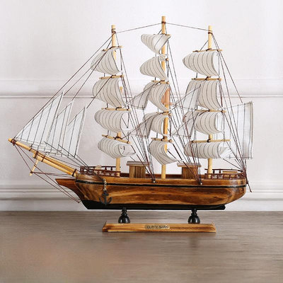 船擺件創意帆船模型一帆風順家居客廳裝飾品擺件柜玄關超市海鮮區美陳
