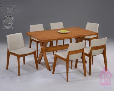 【X+Y 】艾克斯居家生活館    餐桌椅系列-西班牙 5*3尺咖啡色實木餐桌.不含餐椅.當會議桌.橡膠木實木.摩登家具