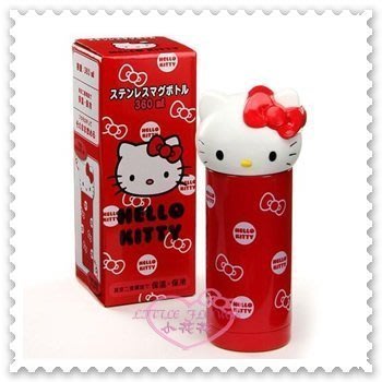 ♥小花花日本精品♥ Hello Kitty 保溫瓶 保冷瓶 大頭立體造型 紅色 360ml 日本進口 11031802
