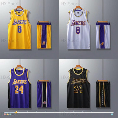 NBA Lakers 洛杉磯湖人8號24號 Kobe籃球服 Lakers Kobe 城市版球衣套裝男士紀念籃球服