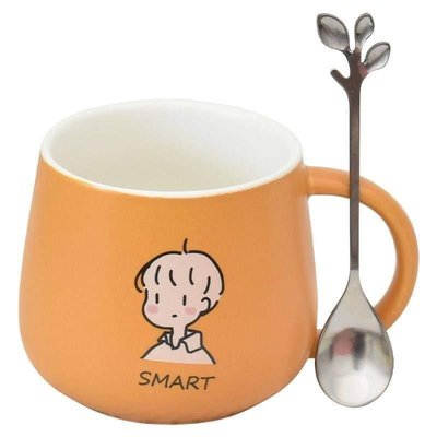 星巴克創意情侶馬克杯女帶蓋勺可愛簡約ins風牛奶咖啡杯水杯子定~特價