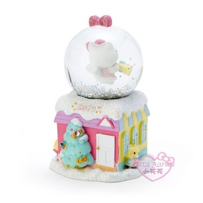 ♥小公主日本精品♥Hello Kitty2019聖誕節系列 造型 玻璃 亮粉 水晶球 雪球 擺飾 裝飾 11702900