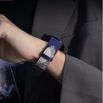 華為手錶帶 華為手錶帶  華為GT2 GT3 46mm GT2e GT2 pro 錶帶華為watch3/3pro印花皮錶帶時尚潮流男女款
