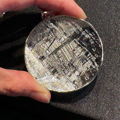 A好貨-天然 鎳鐵隕石 天鐵 維德曼交角 天鐵大衛星 特別訂製52mm 現貨 實拍