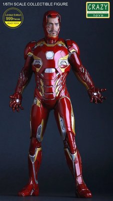 清倉【Marvel】 復仇者聯盟 Iron Man 鋼鐵俠真人版 MK45 限量版 手辦模型盒裝