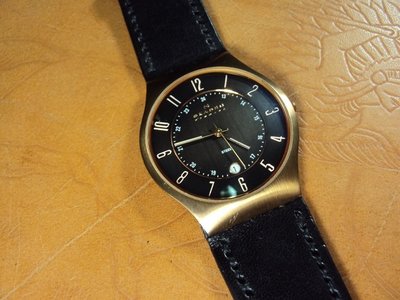 特殊錶耳牛皮錶帶訂製巧將手工錶帶 skagen 233XXLRLB leather watch strap MIT