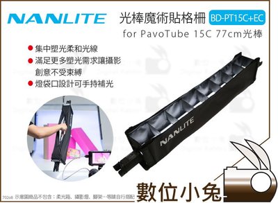 數位小兔【NANLITE 南光 BD-PT15C+EC 光棒魔術貼格柵】魔光 PavoTube 15C 專用 蜂巢 網格