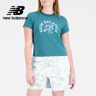 【New Balance】 NB 短版短袖上衣_女性_綠色_WT31554VDA