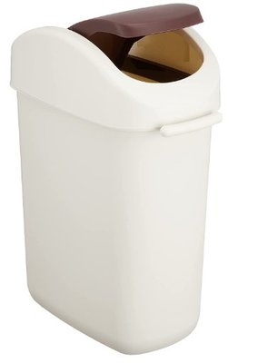 18948c 日本製 好品質 深棕色 浴室客廳房間廚房垃圾桶 擺動式上蓋 有蓋垃圾桶 儲物桶收納桶 廚餘食物圾桶