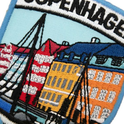 【A-ONE】DIY修補洞地標刺繡 三件組哥本哈根地標＋丹麥國旗刺繡+ 徽章 衣服補丁 裝飾貼背膠