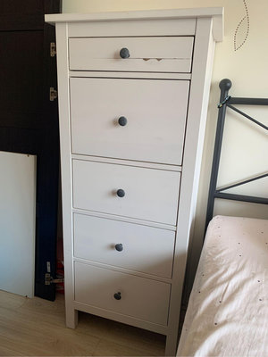 轉售IKEA HEMNES系列原木抽屜櫃 五抽櫃 收納櫃床頭櫃 / 染白色
