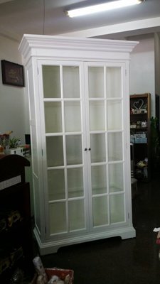 美生活館--浪漫白色家具--全新蜜亞 雙門書櫃/雙門玻璃展示櫃