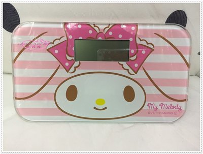 小花花日本精品♥ Hello Kitty 美樂蒂  電子體重計  體重機 體重秤  粉色條紋大臉21105500