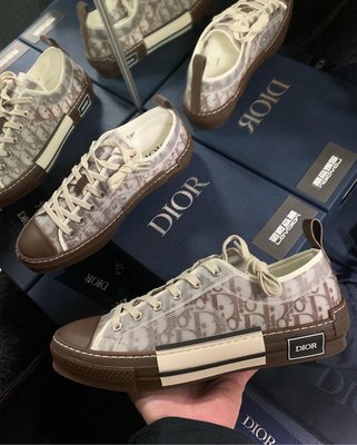 ［ 羅崴森林 ］DIOR B23 低筒運動鞋 咖啡色 Dior Oblique 帆布Logo尺寸43歡迎直接刷卡