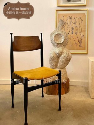 定制 vintage家具中古餐椅實木家用酒店咖啡廳靠背設計師法式復古椅子
