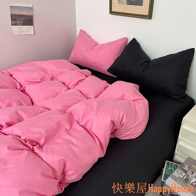 快樂屋Hapyy HouseINS混搭床包四件組 素色床單 床罩組 被單 枕套 床包四件組 單人床包 雙人床包 加大床包 被套 寢具 ikea床包