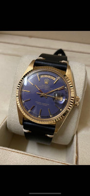 (代售)ROLEX 勞力士 1803 18K黃金 自動上鍊 紫藍色標準面 單錶頭 RSC已驗證附發票 36MM