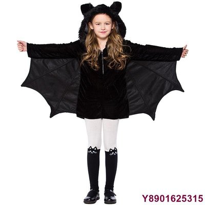 瑤瑤小鋪萬圣節兒童服裝女 派對裝Halloween 女童蝙蝠cosplay動漫 兒童舞臺演出服 化妝舞會