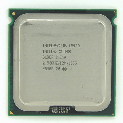 Intel Xeon 四核心處理器 L5420  771腳位、12M 快取，2.50GHz，1333MHz、中古良品