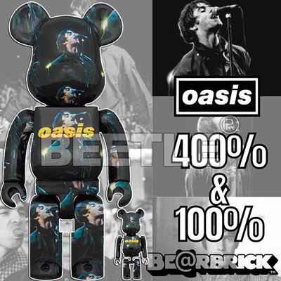 BEETLE BE@RBRICK OASIS 綠洲合唱團 LIAM GALLAGHER 庫柏力克熊 100 400%