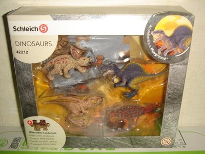1戰隊鹹蛋怪獸侏羅紀公園Schleich史萊奇恐龍王者動物模型42212迷你恐龍組A暴龍三角龍棘龍公仔三佰九十一元起標