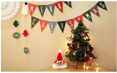 ?聖誕英文字三角彩旗?彩旗 麻繩 聖誕樹 居家佈置 裝飾 聖誕節 吊飾 派對 慶生