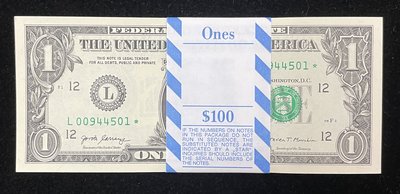 【Louis Coins】B1873-USA 2017美國紙幣(美金補號鈔)1 Dollars百張連號