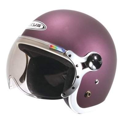 瑞獅 ZEUS ZS-383A 消光閃銀暗紫-白條 W造型飛行鏡片 超輕量 內襯全可拆 復古帽 安全帽 機車安全帽
