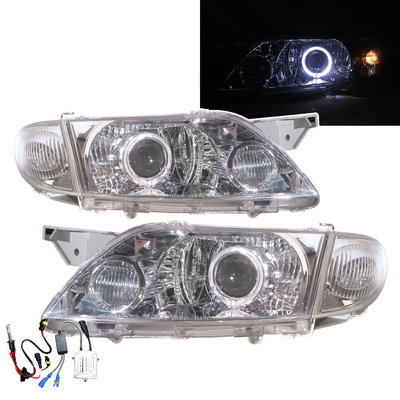 卡嗶車燈 適用於 MAZDA 馬自達 PREMACY MK1 02-04 光導LED天使眼光圈HID魚眼 大燈