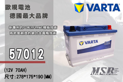 【茂勝電池】NEW VARTA 57012 LN3 華達 汽車電瓶 銀合金 免加水 適用車款 BENZ Slk 320