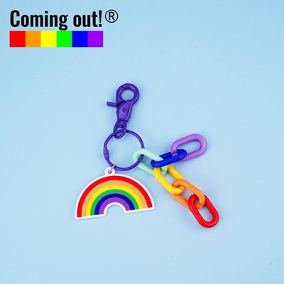 Coming out!彩虹鑰匙扣六色彩虹包掛件裝飾鑰匙圈小禮物小飾品