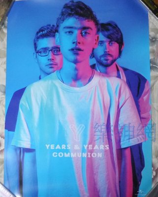 這些年樂團 Years & Years 音樂共享Communion【原版宣傳海報】未貼