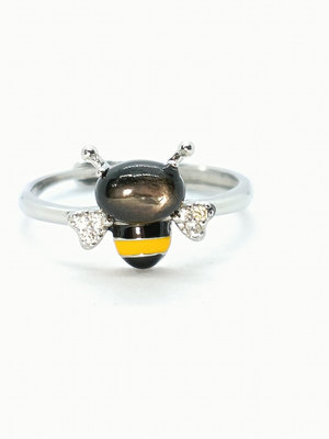 可愛蜜蜂造型閃亮金運石活圍戒指 15