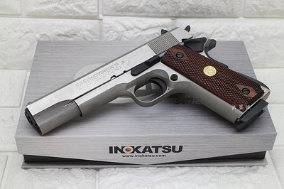 台南 武星級 鋼製 不鏽鋼 INOKATSU COLT M1911 CO2槍 銀 實木 ( 井勝全鋼製45手槍MEU柯特