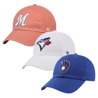 【熱賣精選】47brand美國藍鳥隊粉色情侶帽子mlb刺繡棒球帽男女新款ins軟頂帽