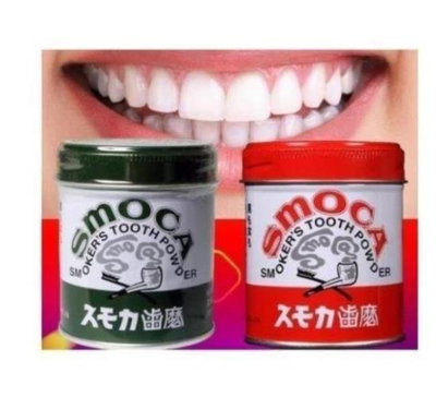 【正品代購】 日本斯摩卡 SMOCA牙膏粉 洗牙粉 155G 美白牙齒 去煙漬茶漬 綠色綠茶味 牙斑淨