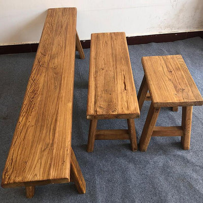 老榆木門板長條凳風化木板凳復古民宿長凳實木家用矮凳換鞋凳 自行安裝