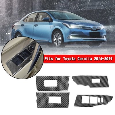 Toyota Corolla 2014-2019專用電動窗開關面板碳紋飾貼-極限超快感