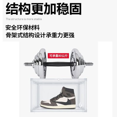 【熱賣下殺】GOTO鞋子收納盒透明鞋盒AJ鞋柜磁吸球鞋塑料防氧化亞克力鞋架展示