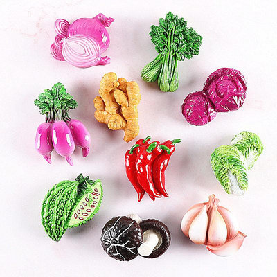 立體仿真蔬菜冰箱貼可愛創意貼大白菜辣椒西紅柿生菜裝飾品菜菜小商鋪